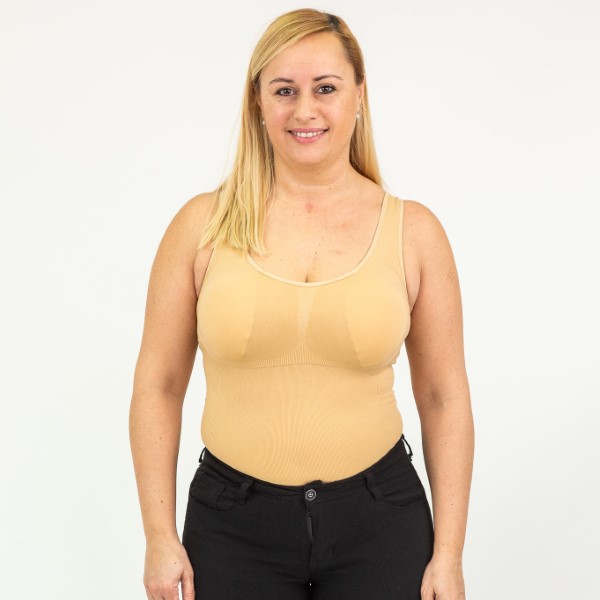 FarmaCell Shape 608 (Wit, XL) Dames corrigerende body met buik-weg en push-up effect