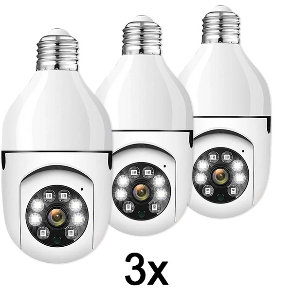 3x Slimme beveiligingslamp camera | BULBCAM