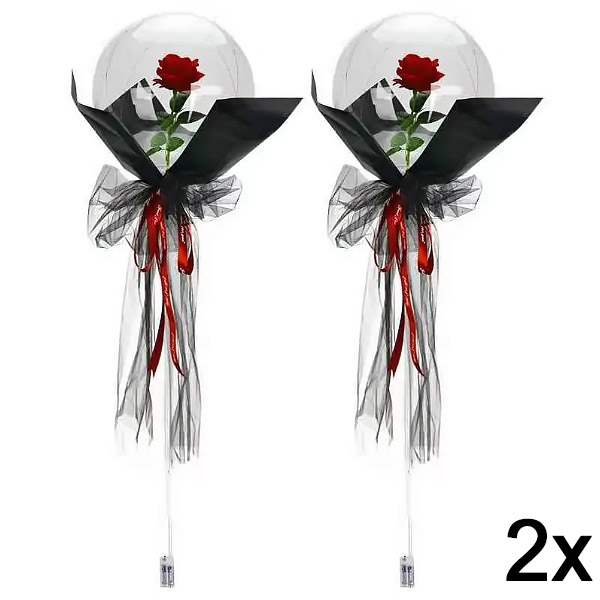 2x LED ballon met roos voor onvergetelijke momenten | LOVEBALLOON