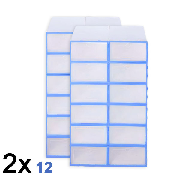 2x Plastic opbergdoos voor schoenen (12 stuks) | SHOEZY