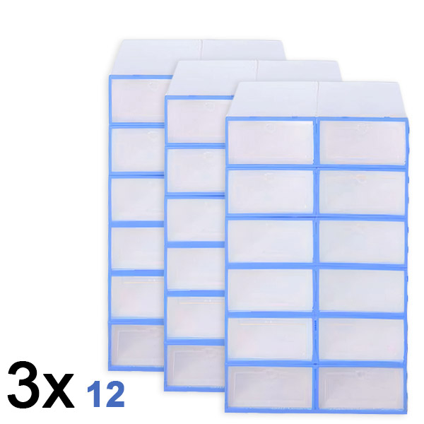 3x Plastic opbergdoos voor schoenen (12 stuks) | SHOEZY