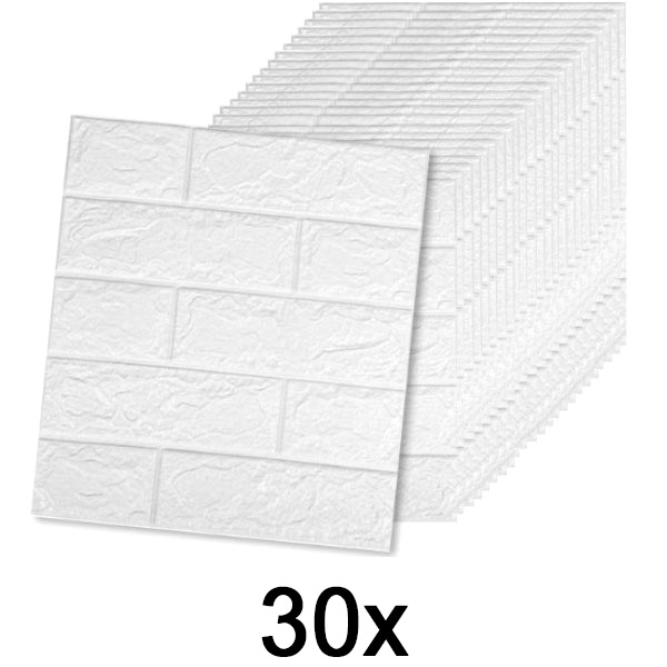 6x (5 Stuks) Zelfklevend Baksteenbehang met 3D Patroon | BRICKSBY